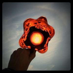 Carnival glass electric northwood oxblood.